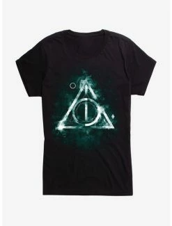 Promo 😉 Harry Potter Deathly Hallows Glow Symbol 👧 Girls T-Shirt 😀