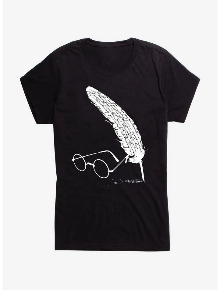 Coupon 🎁 Harry Potter Glasses and Quill Script 👧 Girls T-Shirt 🔔 - Image 2
