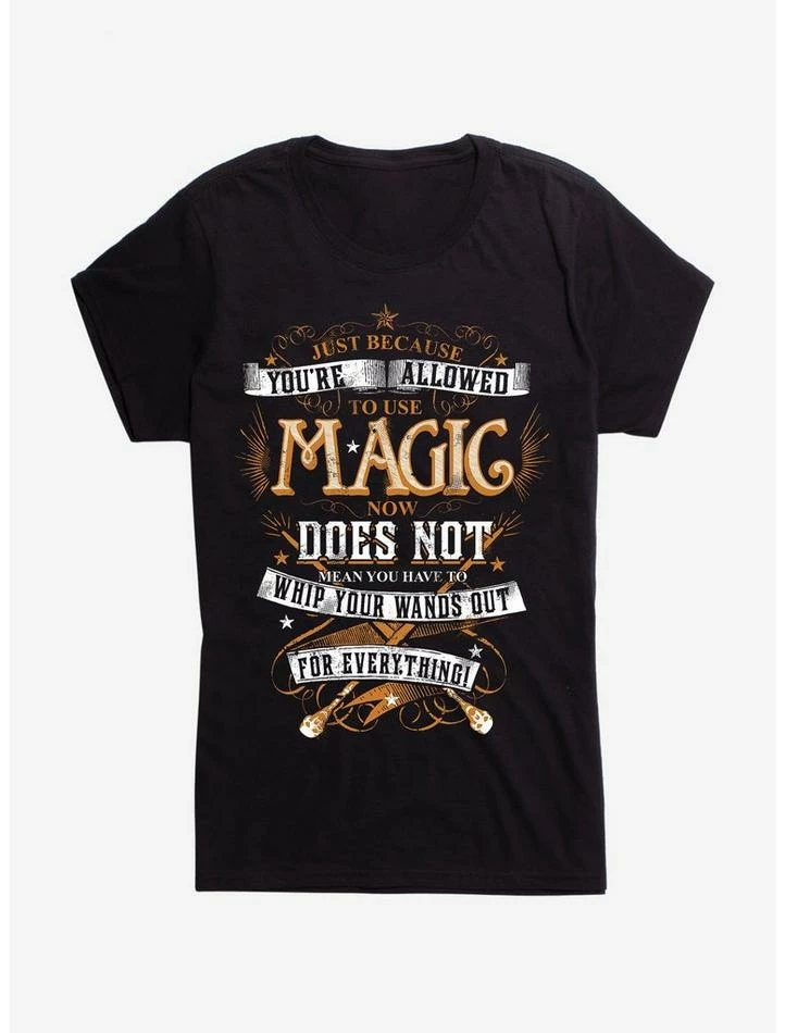 Best reviews of ⭐ Harry Potter Wands Out Quote 👧 Girls T-Shirt 🥰 - Image 2