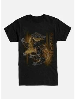 Deals ❤️ Harry Potter Hufflepuff Outline Logo Extra Soft T-Shirt ❤️