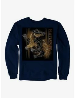 Best deal ✨ Harry Potter Hufflepuff Logo Outline Heather Oatmeal Sweatshirt 🥰