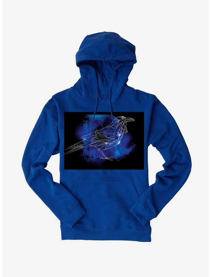 Best Pirce 🥰 Harry Potter Ravenclaw Logo Outline Black Hoodie 🔥