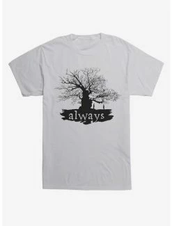 Best Pirce 😀 Harry Potter Always Tree Extra Soft Light Grey T-Shirt 🧨