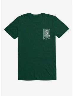 Outlet 🎉 Extra Soft Harry Potter Slytherin Flag Logo T-Shirt ✔️