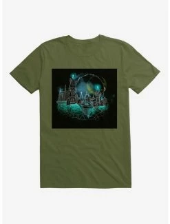 Discount 🥰 Harry Potter Hogwarts Castle Glow Navy Blue T-Shirt 💯