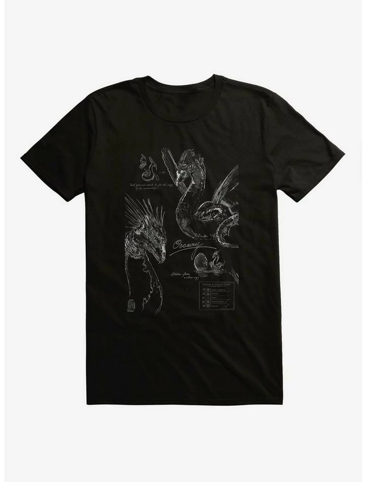 Hot Sale โ๏ธ Fantastic Beasts Occamy Sketches T-Shirt โจ - Image 3