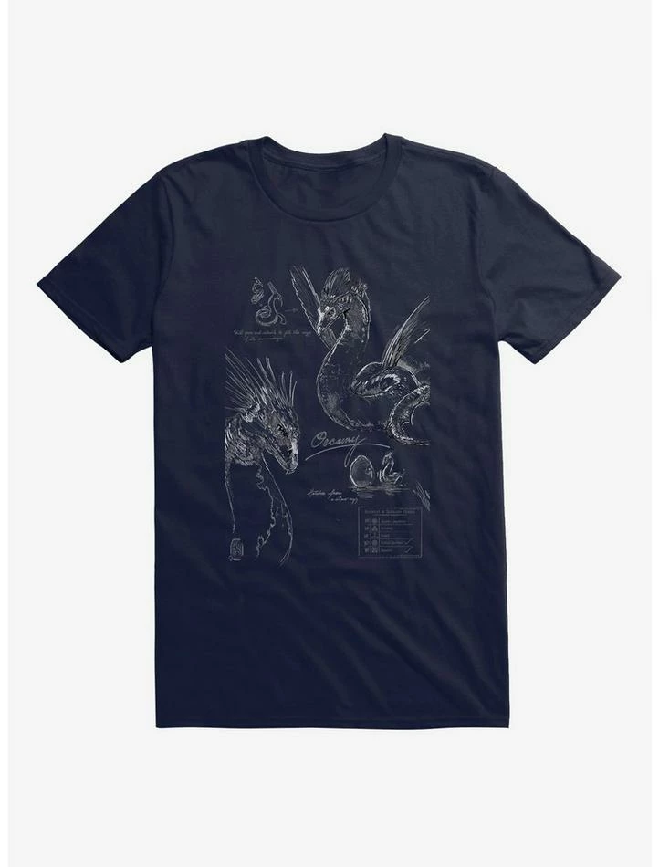 Hot Sale โ๏ธ Fantastic Beasts Occamy Sketches T-Shirt โจ - Image 5