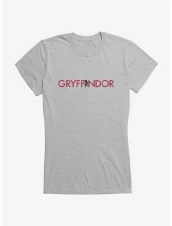 Cheapest 🥰 Harry Potter Gryffindor Bold Script 👧 Girls T-Shirt 🧨