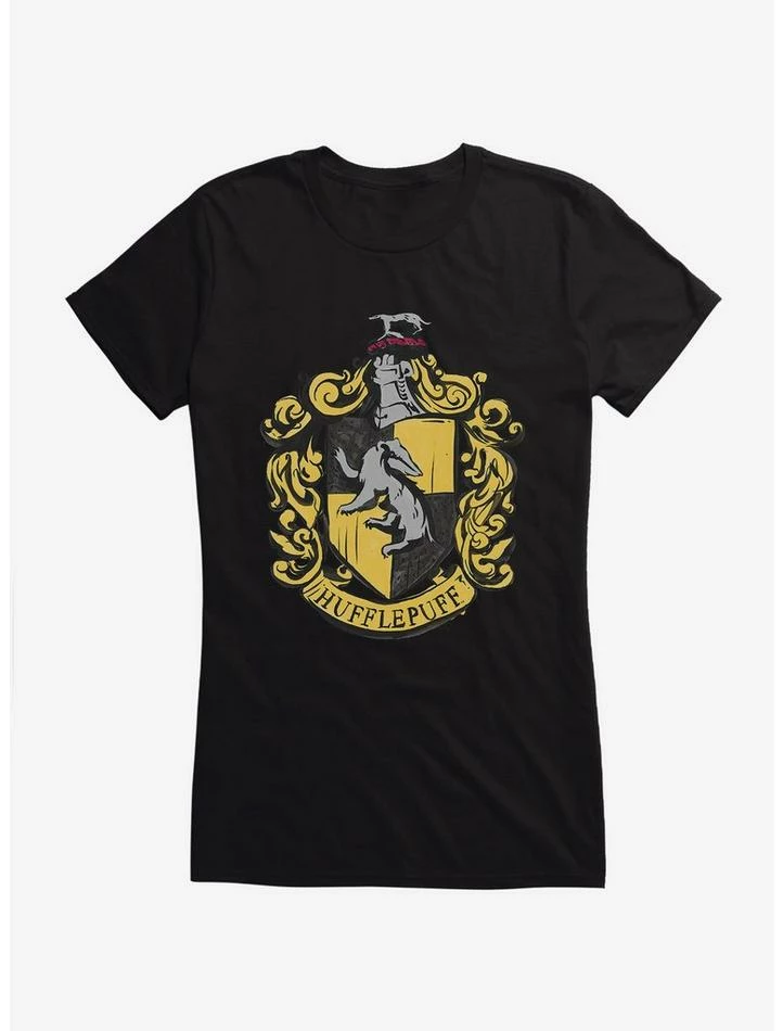 Outlet ๐ฏ Harry Potter Hufflepuff Shield ๐ง Girls T-Shirt โค๏ธ - Image 3