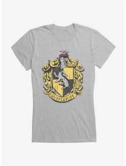 Outlet 💯 Harry Potter Hufflepuff Shield 👧 Girls T-Shirt ❤️