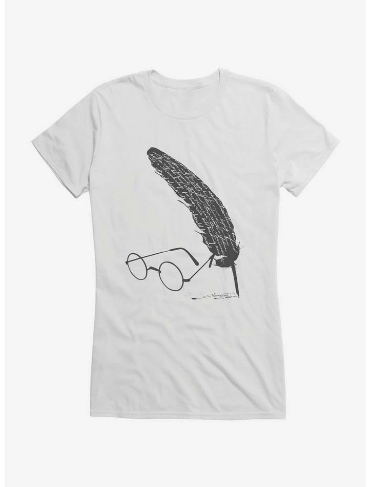 Coupon 🎁 Harry Potter Glasses and Quill Script 👧 Girls T-Shirt 🔔 - Image 6