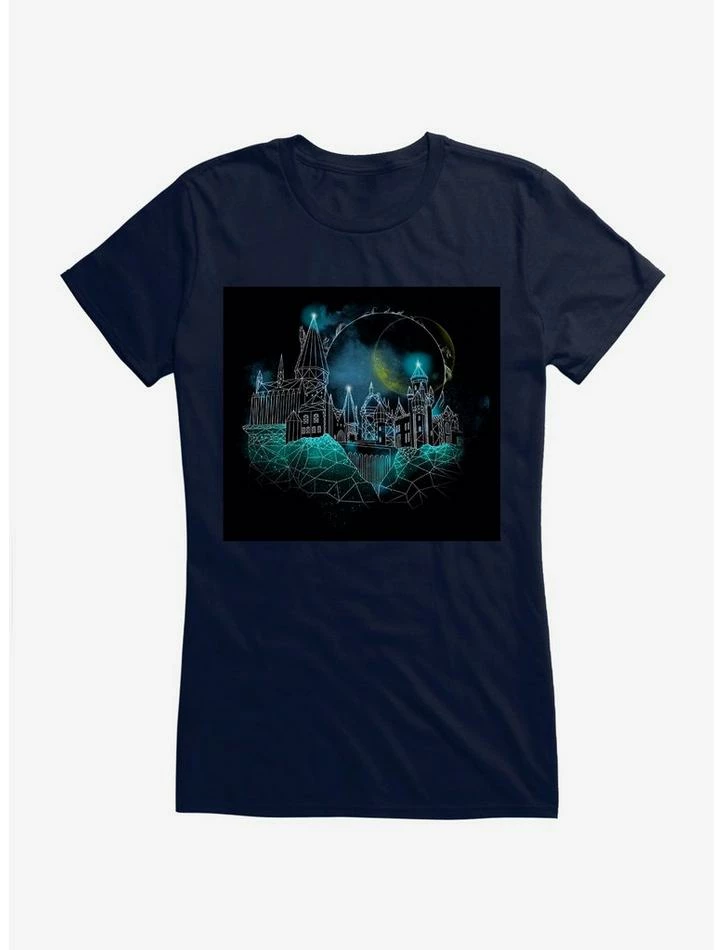 Best deal 🥰 Harry Potter Hogwarts Castle Glow 👧 Girls Royal Blue T-Shirt 👍 - Image 4