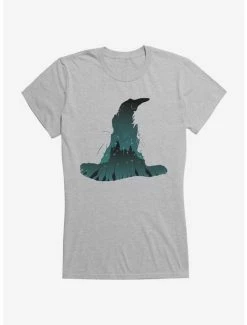 Cheap 🥰 Harry Potter Sorting Hat Silhouette 👧 Girls T-Shirt 🤩