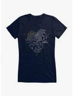 Coupon 🤩 Harry Potter Thestral Outline 👧 Girls T-Shirt 🎁