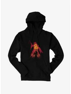 Cheapest 👏 Harry Potter Dumbledore Fire Silhouette Hoodie 😀