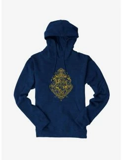Best Sale ๐คฉ Harry Potter Hogwarts Shield Yellow Outline Hoodie โ๏ธ