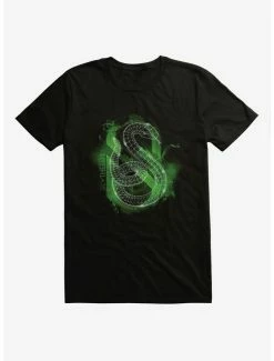 Best Pirce ⌛ Harry Potter Slytherin Outline Logo Extra Soft T-Shirt ❤️