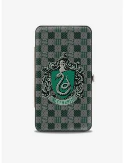 Cheap โ๏ธ Harry Potter Slytherin Crest Heraldry Checkers Hinged Wallet โญ