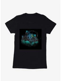 Best Sale ✨ Harry Potter Hogwarts Castle Outline Extra Soft 👧 Girls Black T-Shirt ✨