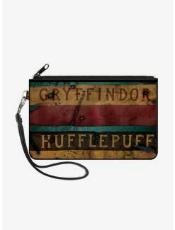 Hot Sale ๐ฅ Harry Potter Gryffindor Hufflepuff Burnt Banners Wallet Canvas Zip Clutch ๐งจ