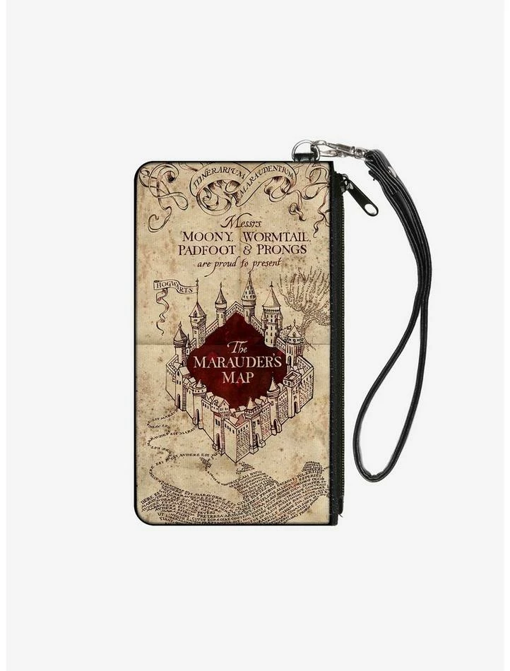 Buy 🎁 Harry Potter Hogwarts Marauders Map Wallet Canvas Zip Clutch 😀