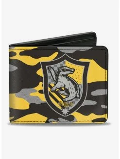 Brand new ⭐ Harry Potter Hufflepuff Crest Camo Yellow Bi-fold Wallet ✨