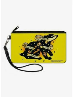 Promo 😍 Harry Potter Hufflepuff Badger Traits Canvas Clutch Wallet 🤩