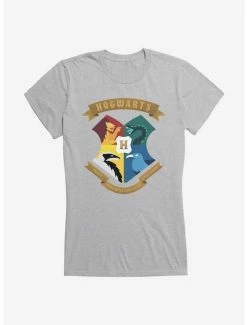 Hot Sale ❤️ Harry Potter Hogwarts Houses Shield 👧 Girls T-Shirt 🔔