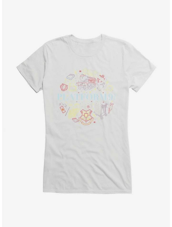 Best Pirce 🌟 Harry Potter Platform 9 3/4 Cute Sketch Logo 👧 Girls T-Shirt 🔔 - Image 6