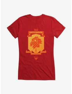 Coupon ⌛ Harry Potter Gryffindor Gold Shield Pixel Logo 👧 Girls T-Shirt 🔥