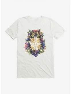 Best Sale ๐งจ Harry Potter Hogwarts Floral Shield T-Shirt โค๏ธ