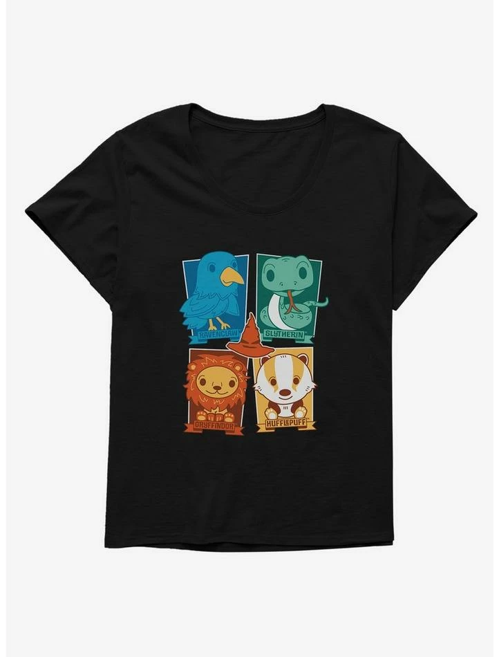 Cheap 🎁 Harry Potter Cute House Mascots 👧 Girls T-Shirt Plus Size 😍 - Image 2