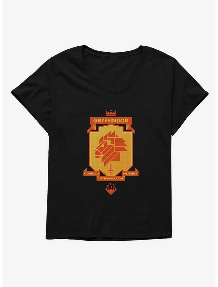 Best Sale ⌛ Harry Potter Gold Gryffindor Crest 👧 Girls T-Shirt Plus Size 🔥 - Image 2