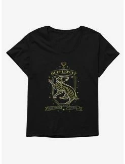 Cheapest 😉 Harry Potter Sketched Hufflepuff Crest 👧 Girls T-Shirt Plus Size 🎉