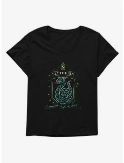 Promo ⌛ Harry Potter Sketched Slytherin Crest 👧 Girls T-Shirt Plus Size 🤩