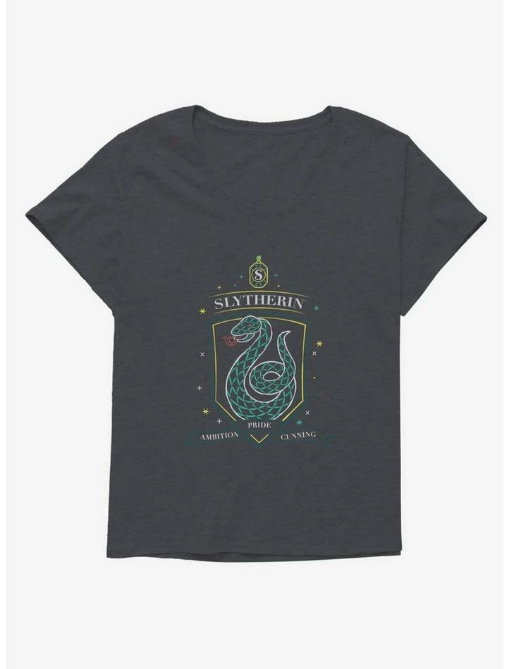 Promo ⌛ Harry Potter Sketched Slytherin Crest 👧 Girls T-Shirt Plus Size 🤩 - Image 3