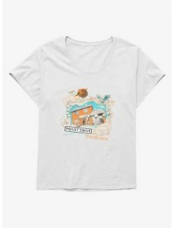Deals 👏 Harry Potter 4 Pivet Drive Scrapbook 👧 Girls T-Shirt Plus Size 🎁