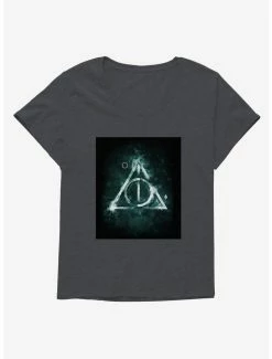 Hot Sale 🧨 Harry Potter Smoky Deathly Hallows Symbol 👧 Girls T-Shirt Plus Size 👍