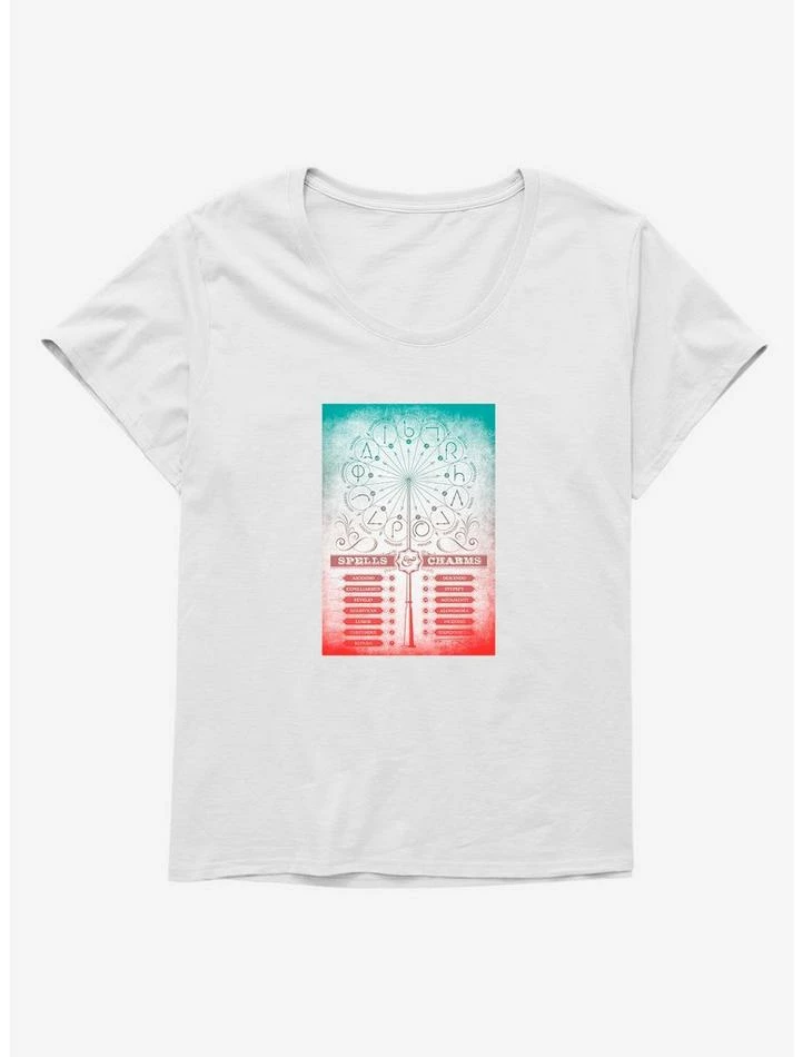 Top 10 โญ Harry Potter Spells & Charms Poster ๐ง Girls T-Shirt Plus Size ๐ - Image 5
