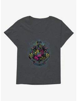 Outlet 🌟 Harry Potter Psychadelic Hogwarts 👧 Girls T-Shirt Plus Size 🔔