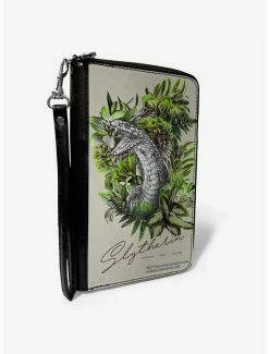 Discount ❤️ Harry Potter Slytherin Floral Sketch Zip Around Wallet ⭐