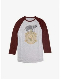 Top 10 🥰 Harry Potter Hufflepuff Emblem Raglan ❤️