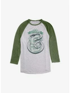 New 👍 Harry Potter Retro Slytherin Raglan 🧨