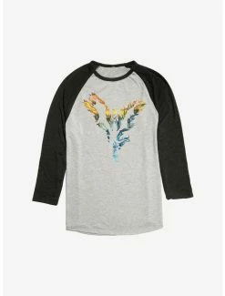 Promo 😀 Harry Potter Flaming Phoenix Raglan 🎉