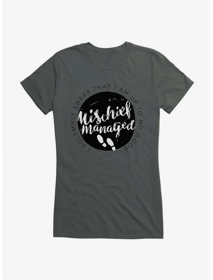 Cheap 🎁 Harry Potter Mischief Managed Circular Logo 👧 Girls T-Shirt ✨ - Image 3