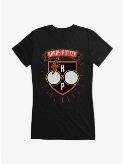 Best Pirce 👏 Harry Potter Glasses Patch Art 👧 Girls T-Shirt 😀