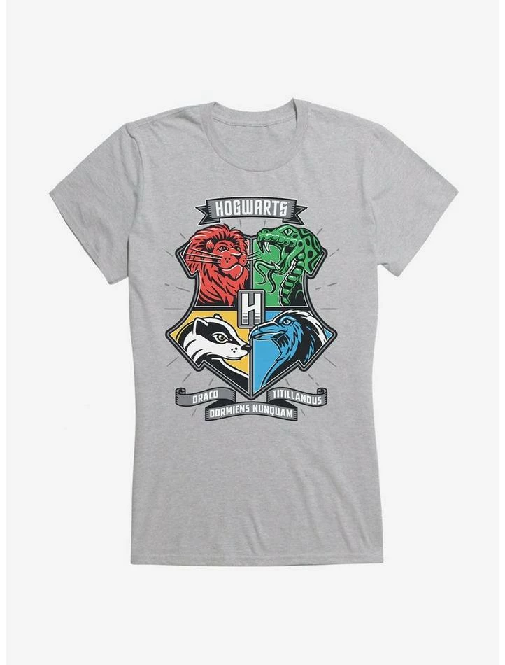 Coupon 😉 Harry Potter Hogwarts Houses Patch Art 👧 Girls T-Shirt 💯 - Image 3