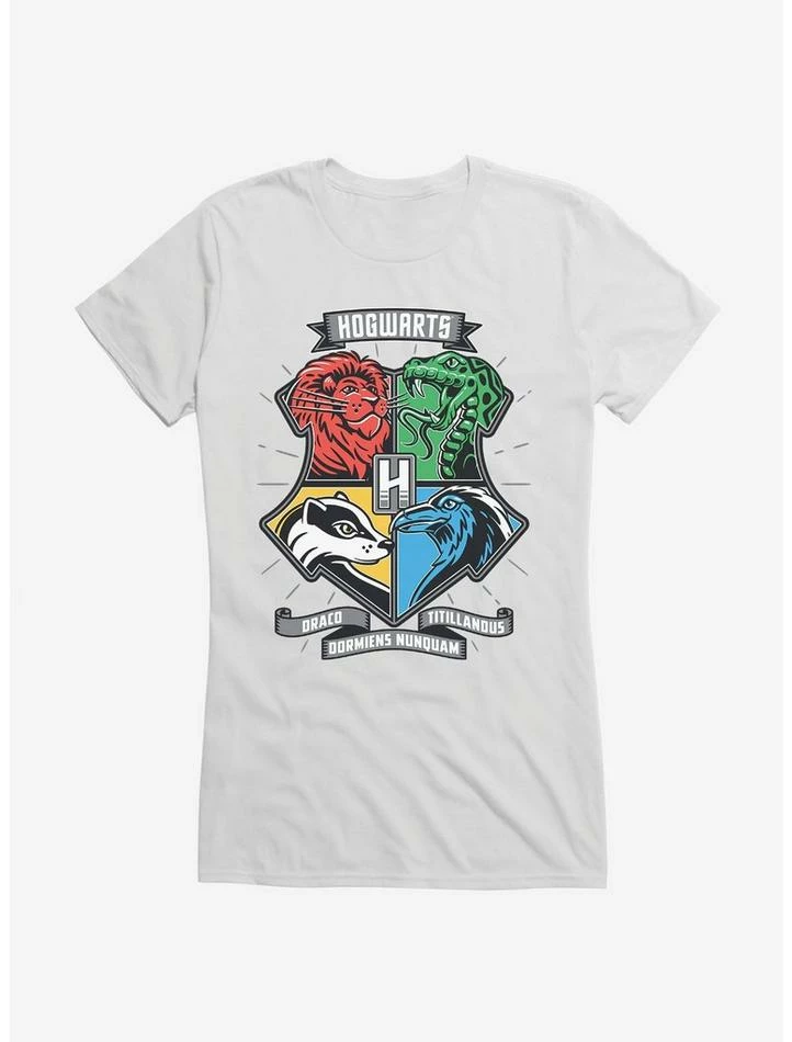 Coupon 😉 Harry Potter Hogwarts Houses Patch Art 👧 Girls T-Shirt 💯 - Image 6