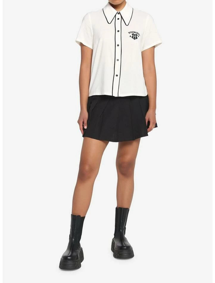 Promo ๐ฅฐ Harry Potter Hogwarts Crest Boxy ๐ง Girls Woven Button-Up ๐ - Image 2