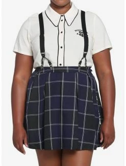 Coupon 🧨 Harry Potter Ravenclaw Pleated Suspender 👗 Skirt Plus Size 🥰